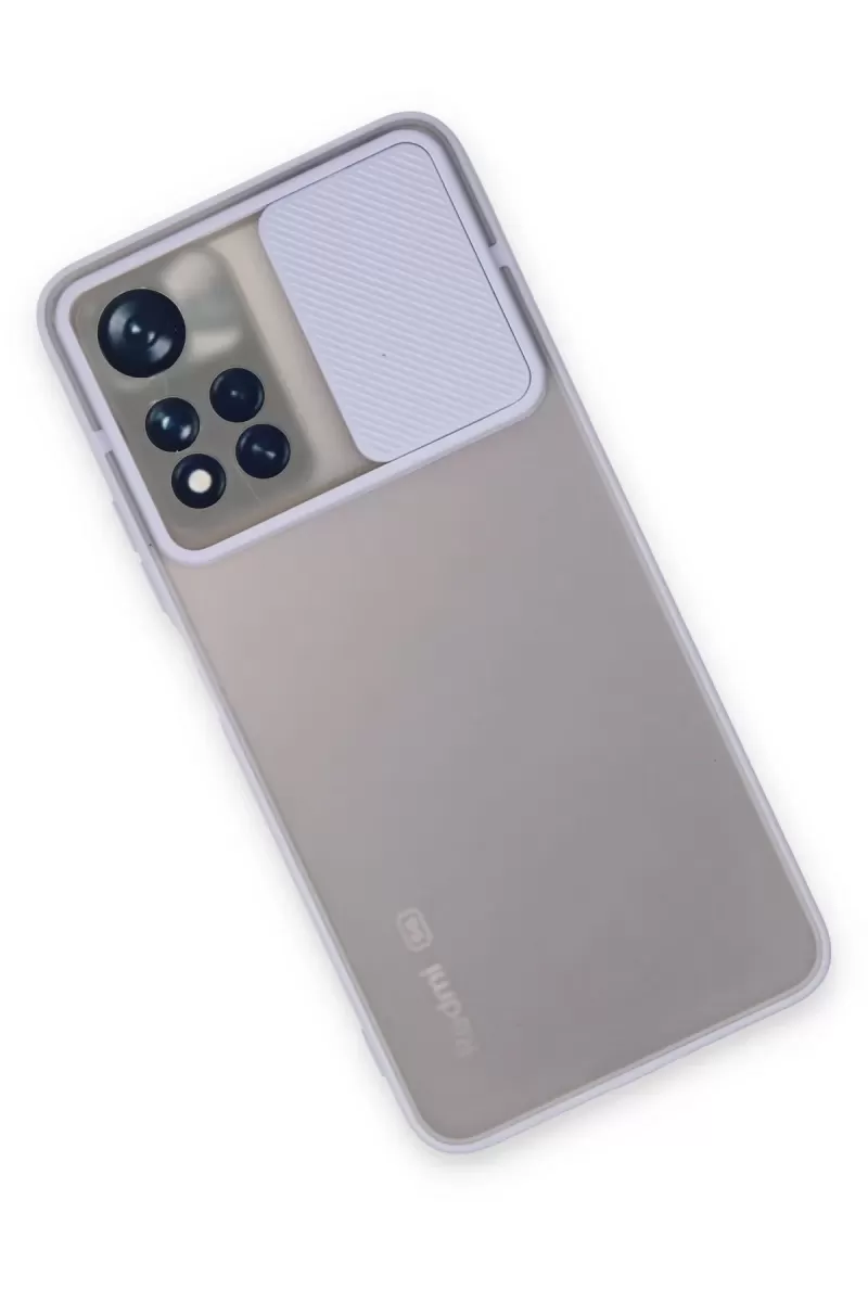 Newface Xiaomi Redmi Note 11 Pro Plus 5G Kılıf Palm Buzlu Kamera Sürgülü Silikon - Lila