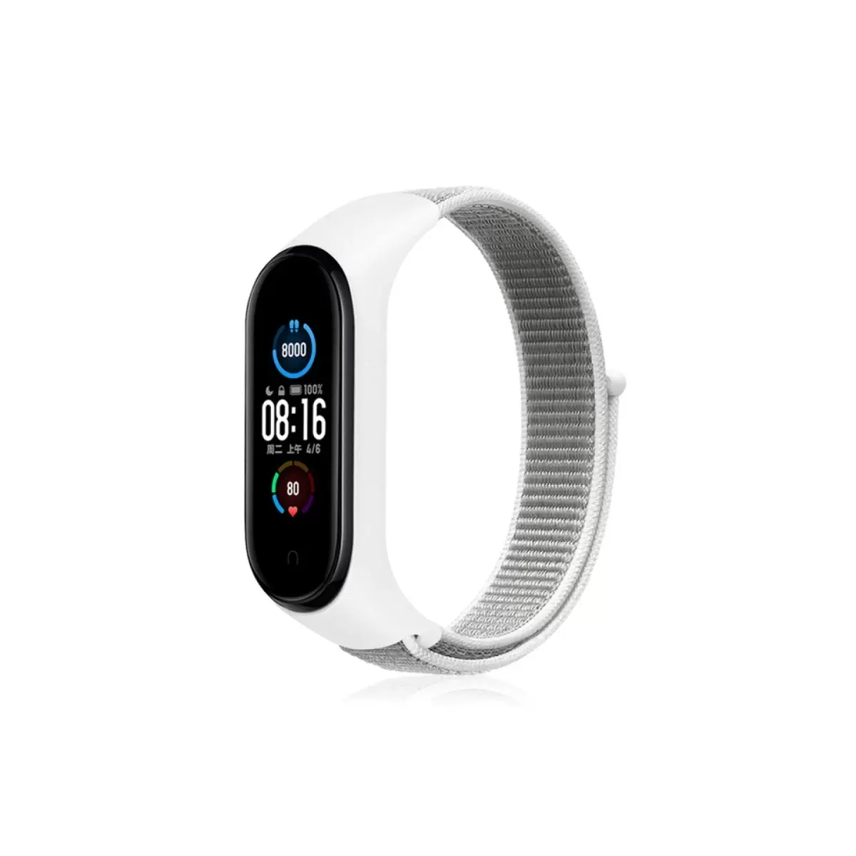 Newface Xiaomi Mi Band 4 Hasırlı Cırtcırtlı Kordon - Beyaz