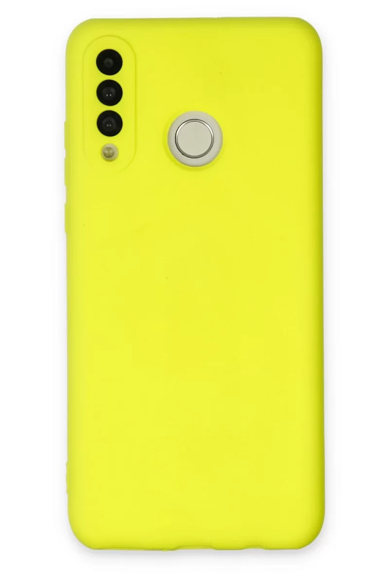 Newface Huawei P30 Lite Kılıf Nano içi Kadife Silikon - Sarı