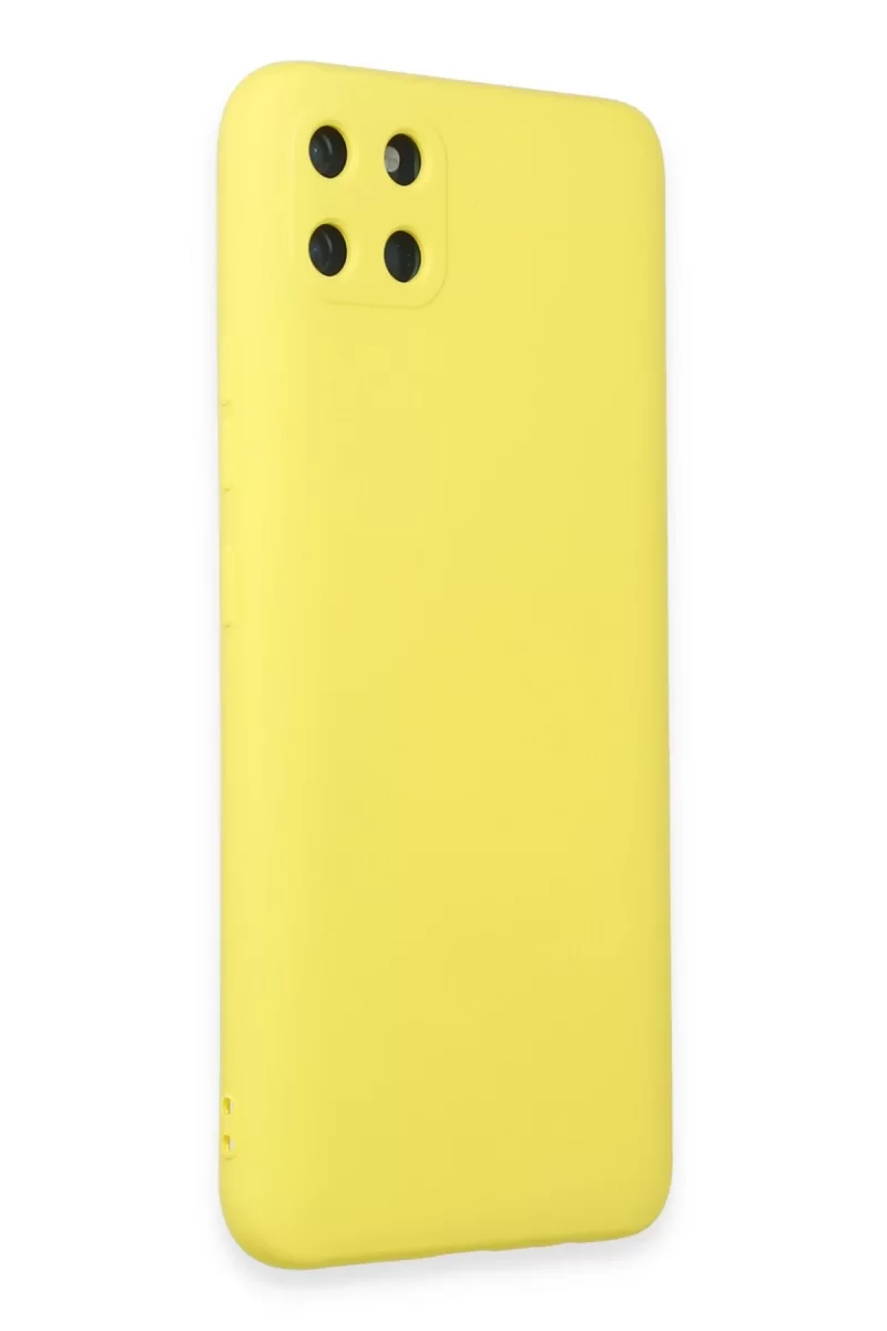 Newface Realme C11 Kılıf Nano içi Kadife Silikon - Sarı