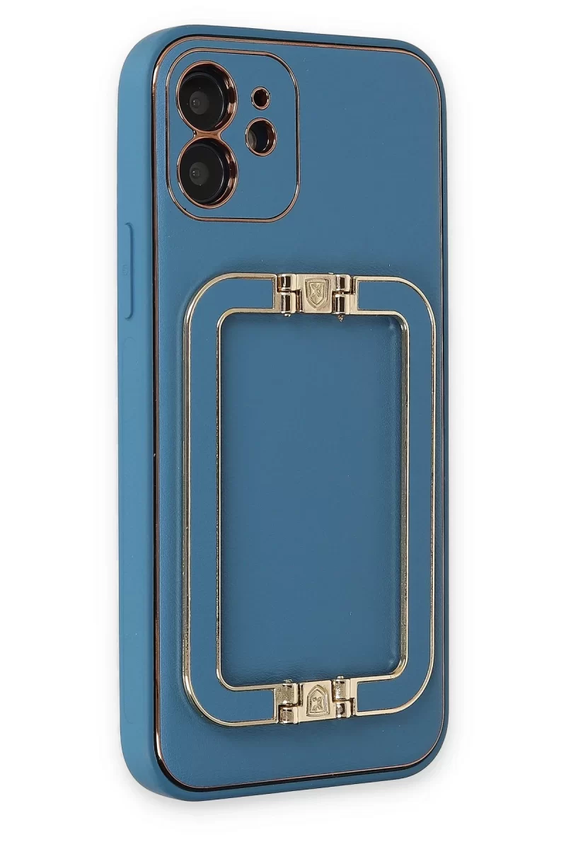 Newface Apple iPhone 12 Kılıf Coco Elit Kapak - Mavi