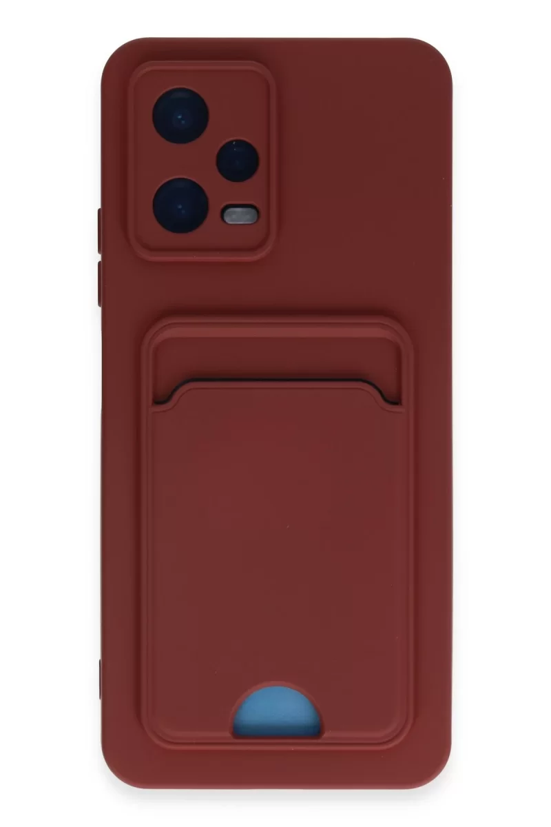 Newface Xiaomi Redmi Note 12 4G Kılıf Kelvin Kartvizitli Silikon - Bordo