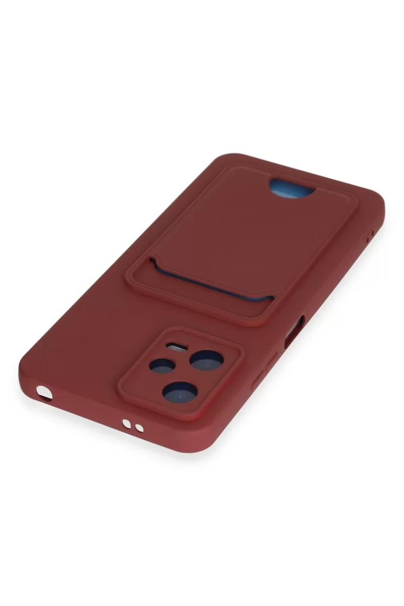 Newface Xiaomi Redmi Note 12 4G Kılıf Kelvin Kartvizitli Silikon - Bordo