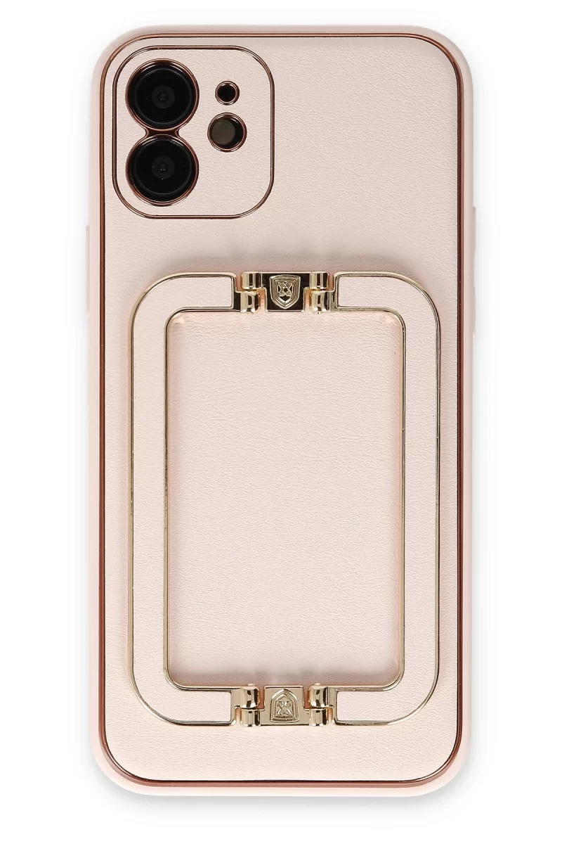 Newface Apple iPhone 12 Kılıf Coco Elit Kapak - Pudra