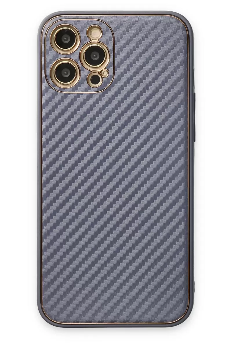 Newface Apple iPhone 12 Pro Kılıf Coco Karbon Silikon - Gri