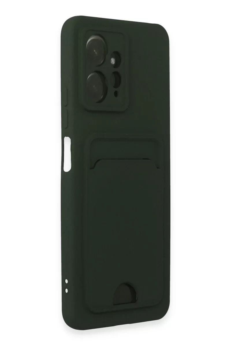 Newface Xiaomi Redmi Note 12 4G Kılıf Kelvin Kartvizitli Silikon - Koyu Yeşil