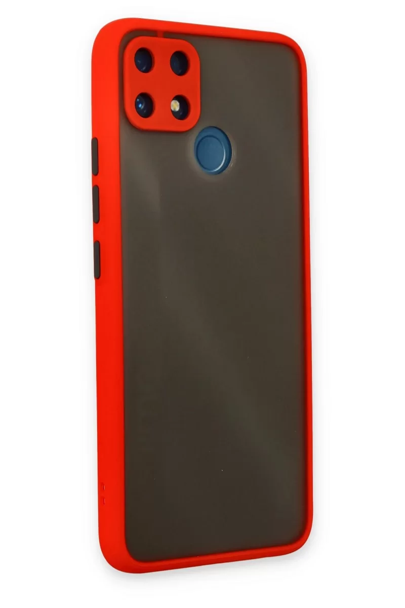 Newface Realme C25 Kılıf Montreal Silikon Kapak - Kırmızı