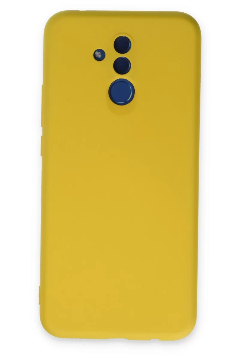 Newface Huawei Mate 20 Lite Kılıf Nano içi Kadife Silikon - Sarı