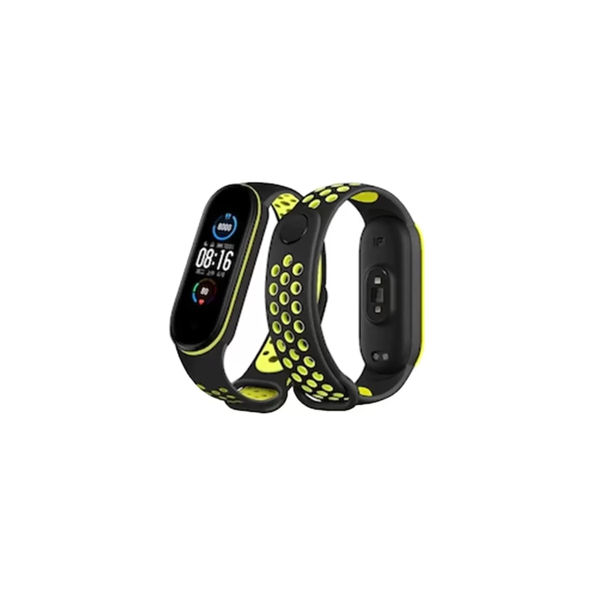 Newface Xiaomi Mi Band 4 Spor Delikli Kordon - Siyah-Yeşil