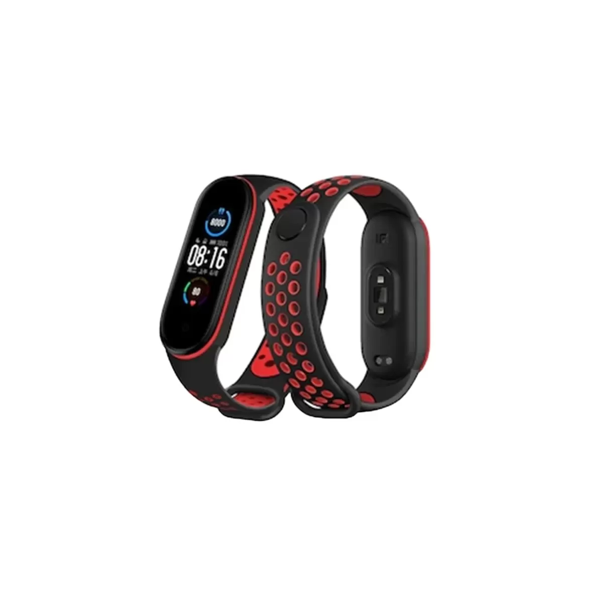 Newface Xiaomi Mi Band 4 Spor Delikli Kordon - Siyah-Kırmızı