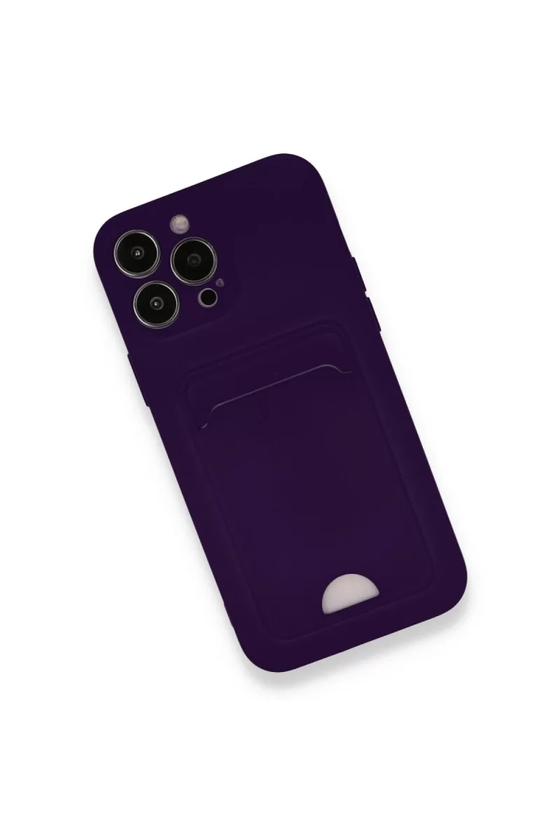 Newface Apple iPhone 12 Pro Max Kılıf Kelvin Kartvizitli Silikon - Derin Mor