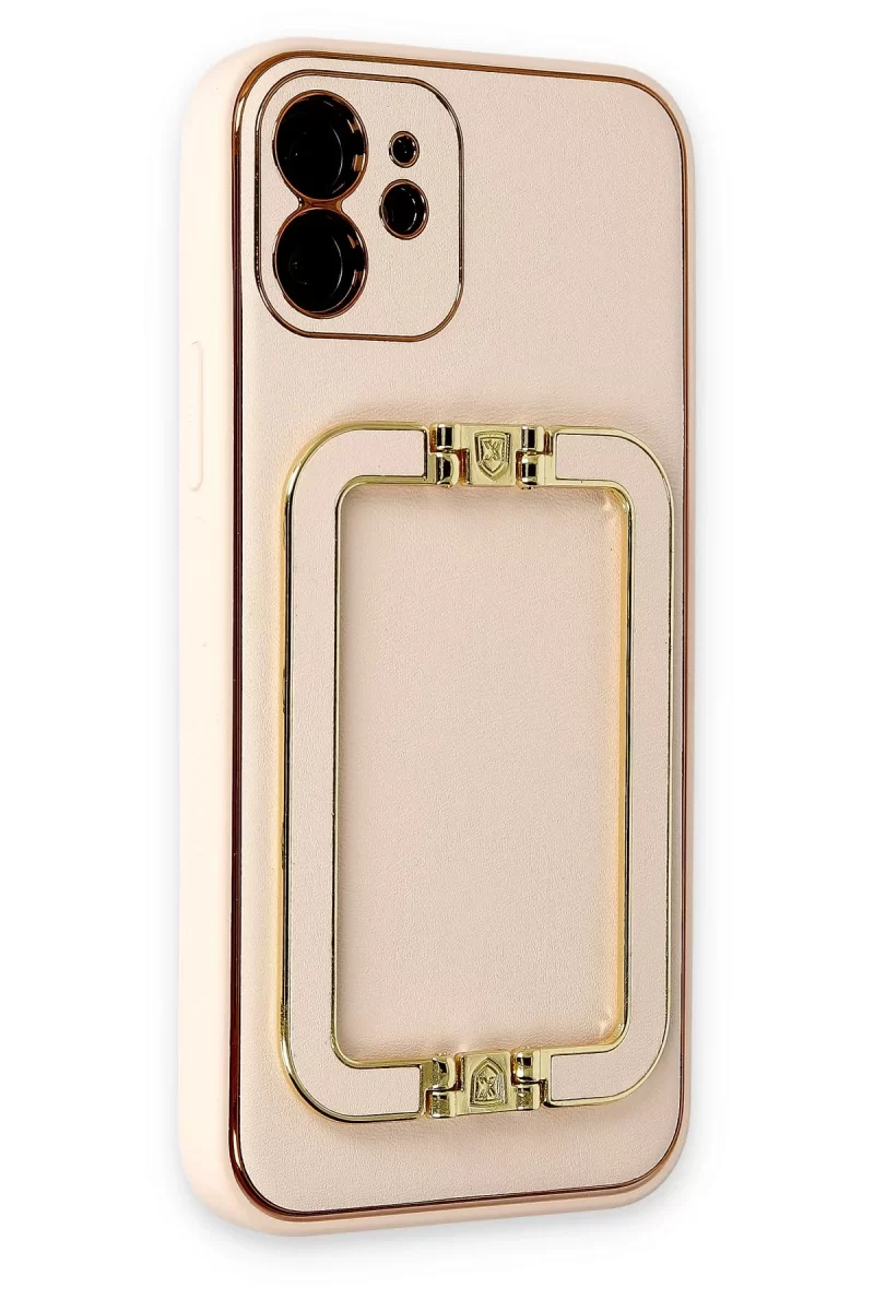 Newface Apple iPhone 12 Kılıf Coco Elit Kapak - Gold