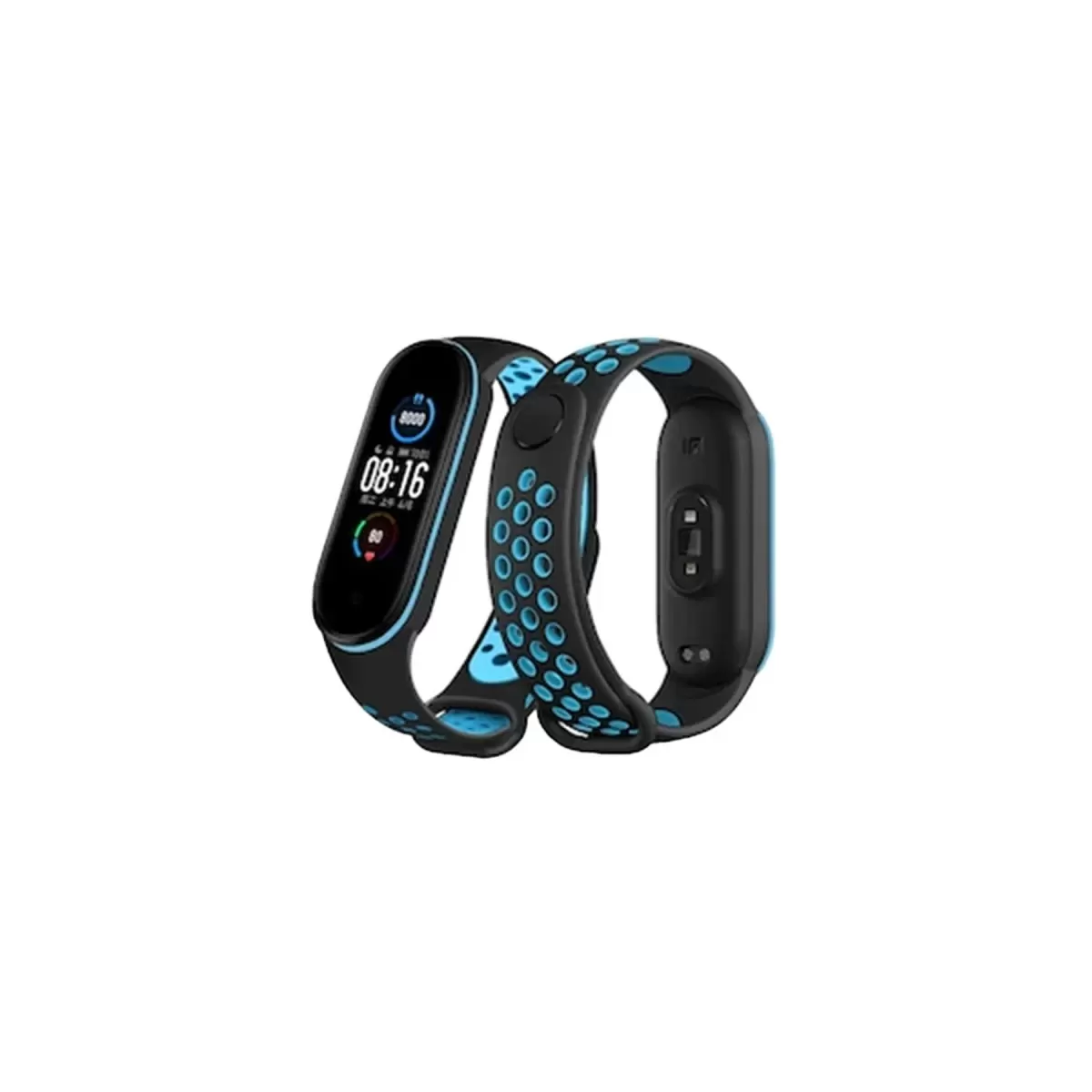 Newface Xiaomi Mi Band 4 Spor Delikli Kordon - Siyah-Mavi