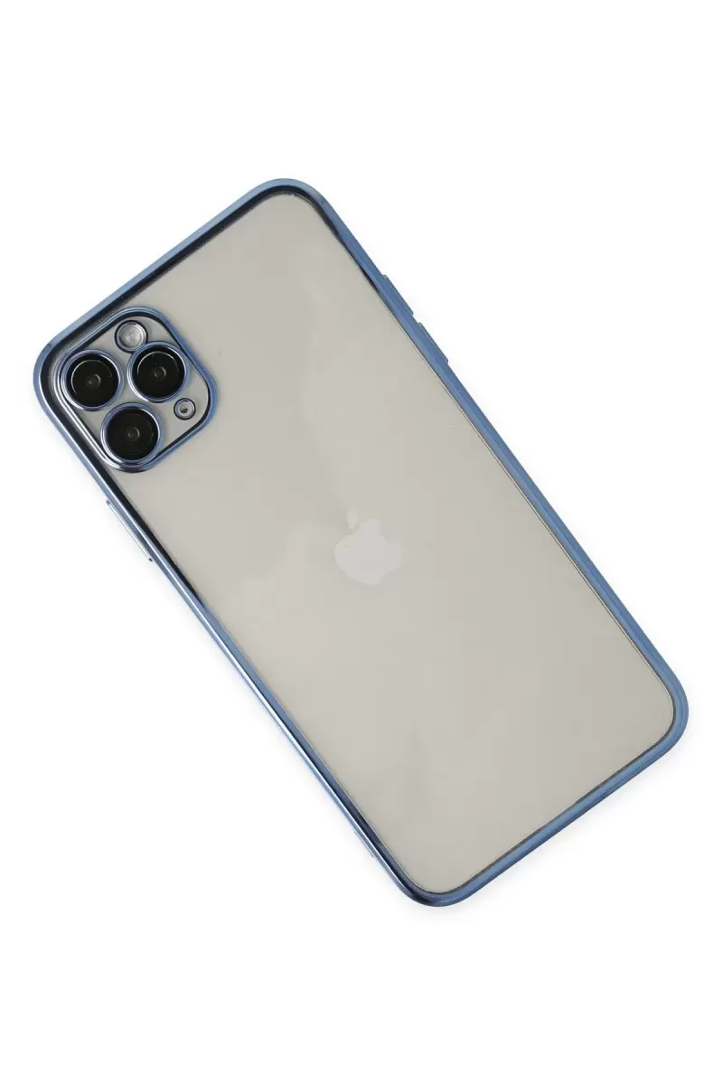 Newface Apple iPhone 11 Pro Kılıf Razer Lensli Silikon - Açık Mavi