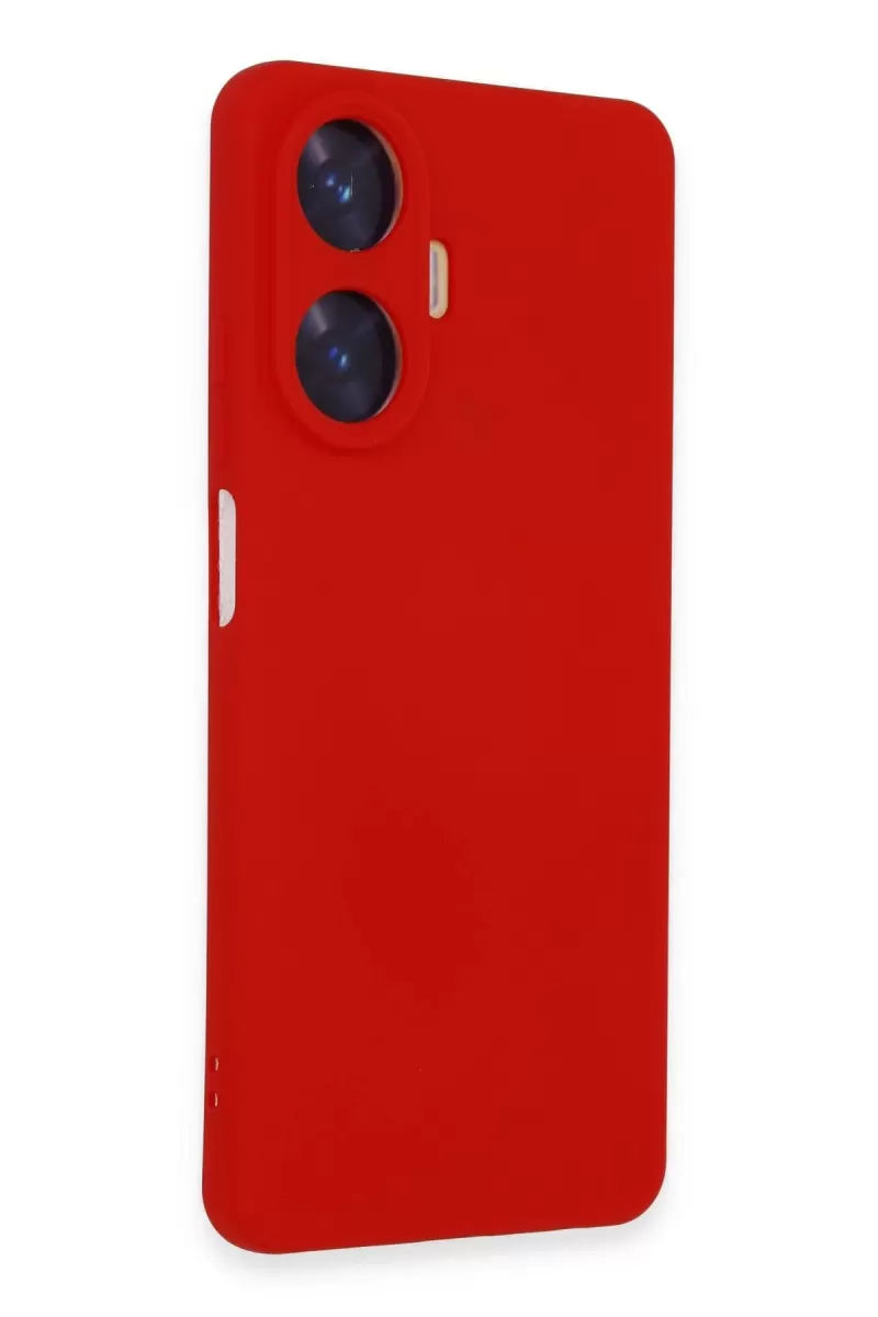 Newface Realme C55 Kılıf Nano içi Kadife Silikon - Kırmızı