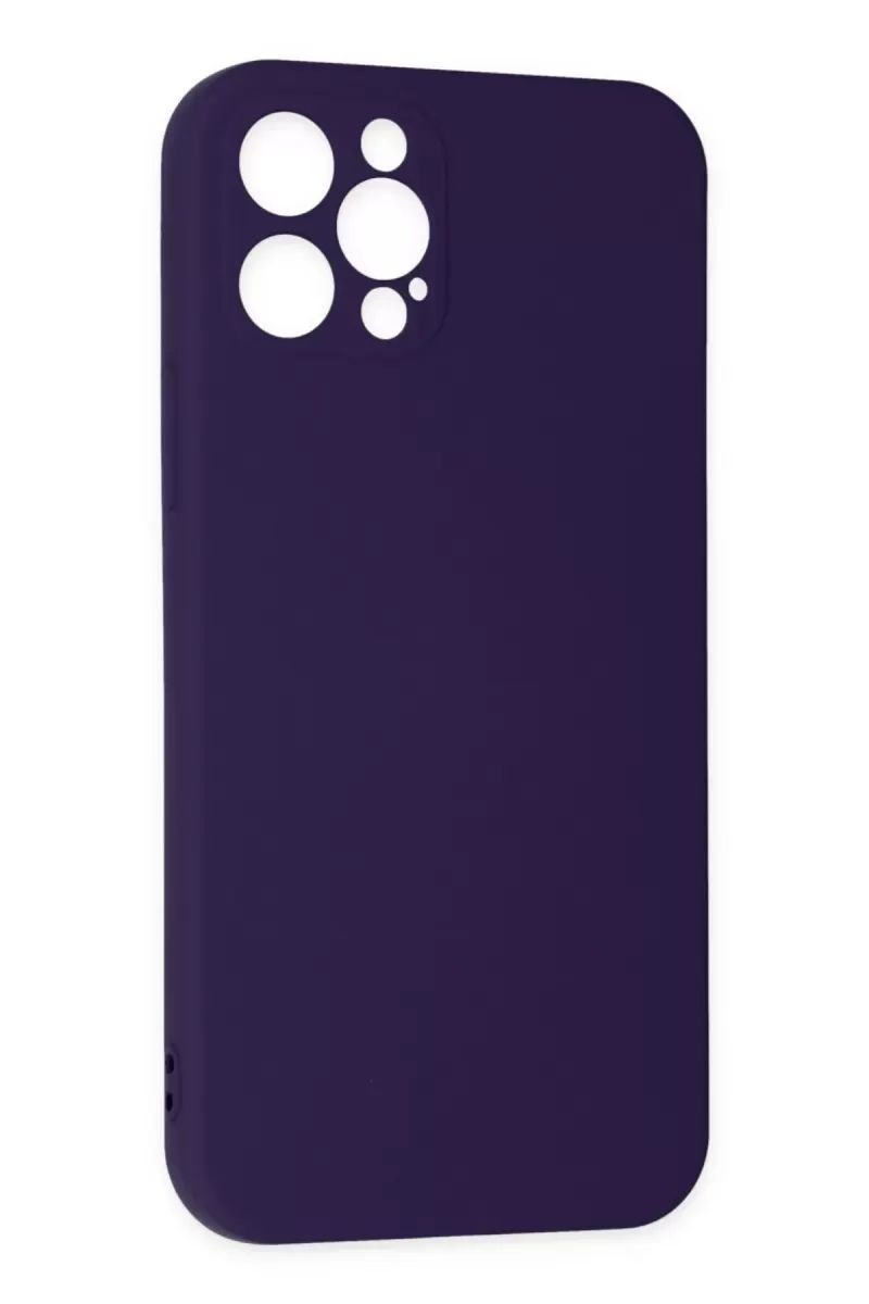 Newface Apple iPhone 12 Pro Max Kılıf Nano içi Kadife Silikon - Mor