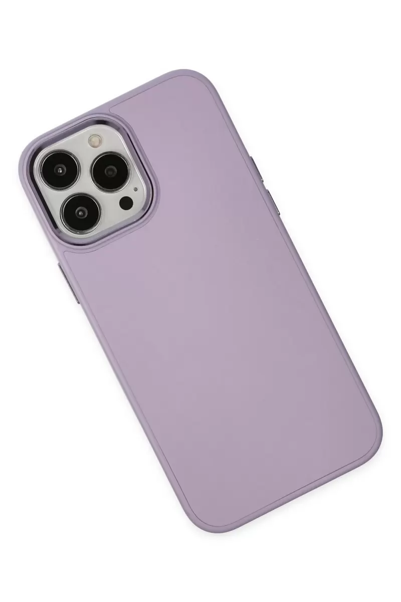 Newface Apple iPhone 13 Pro Kılıf Asya Deri Silikon - Lila