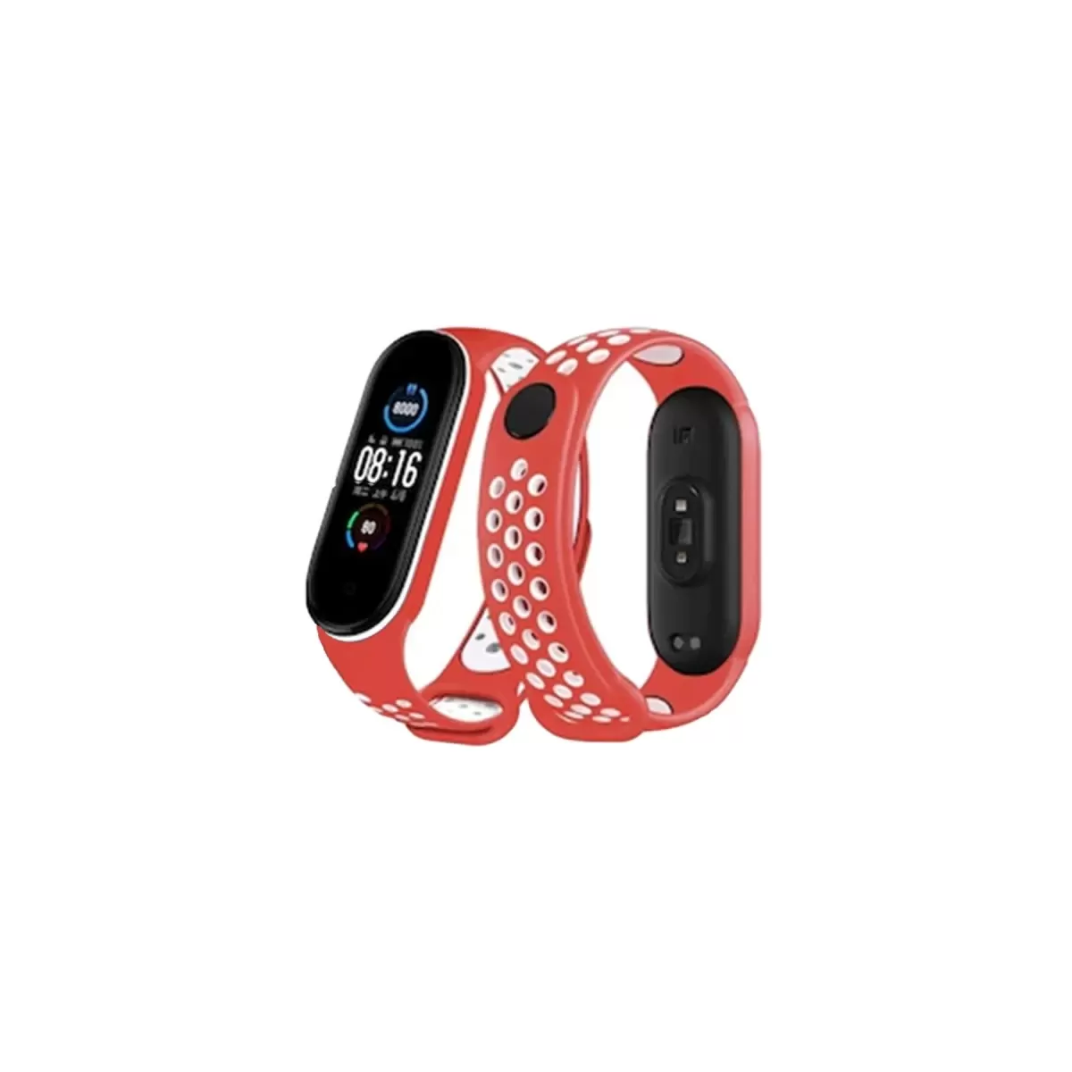 Newface Xiaomi Mi Band 4 Spor Delikli Kordon - Kırmızı-Beyaz