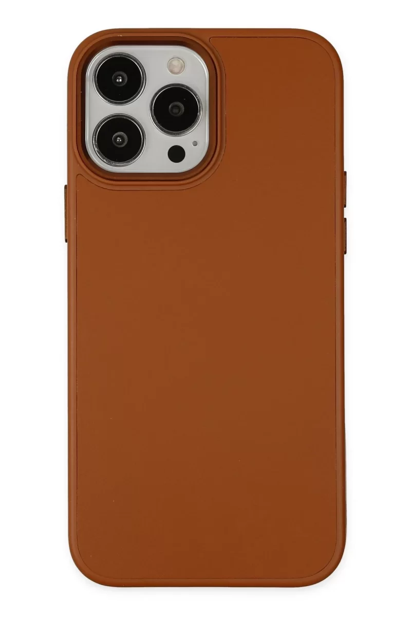 Newface Apple iPhone 13 Pro Kılıf Asya Deri Silikon - Kahverengi