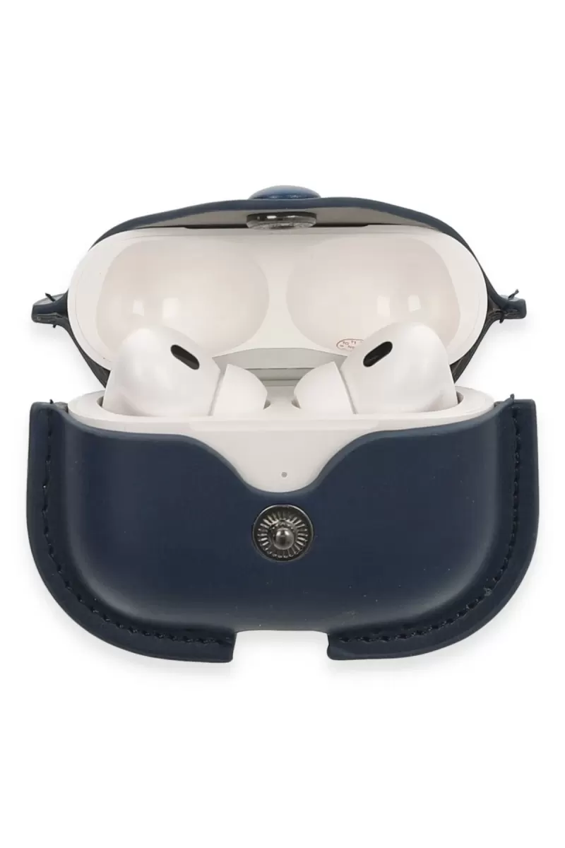 Newface Apple Airpods Pro 2 (2.nesil) Çanta Deri Kılıf - Lacivert