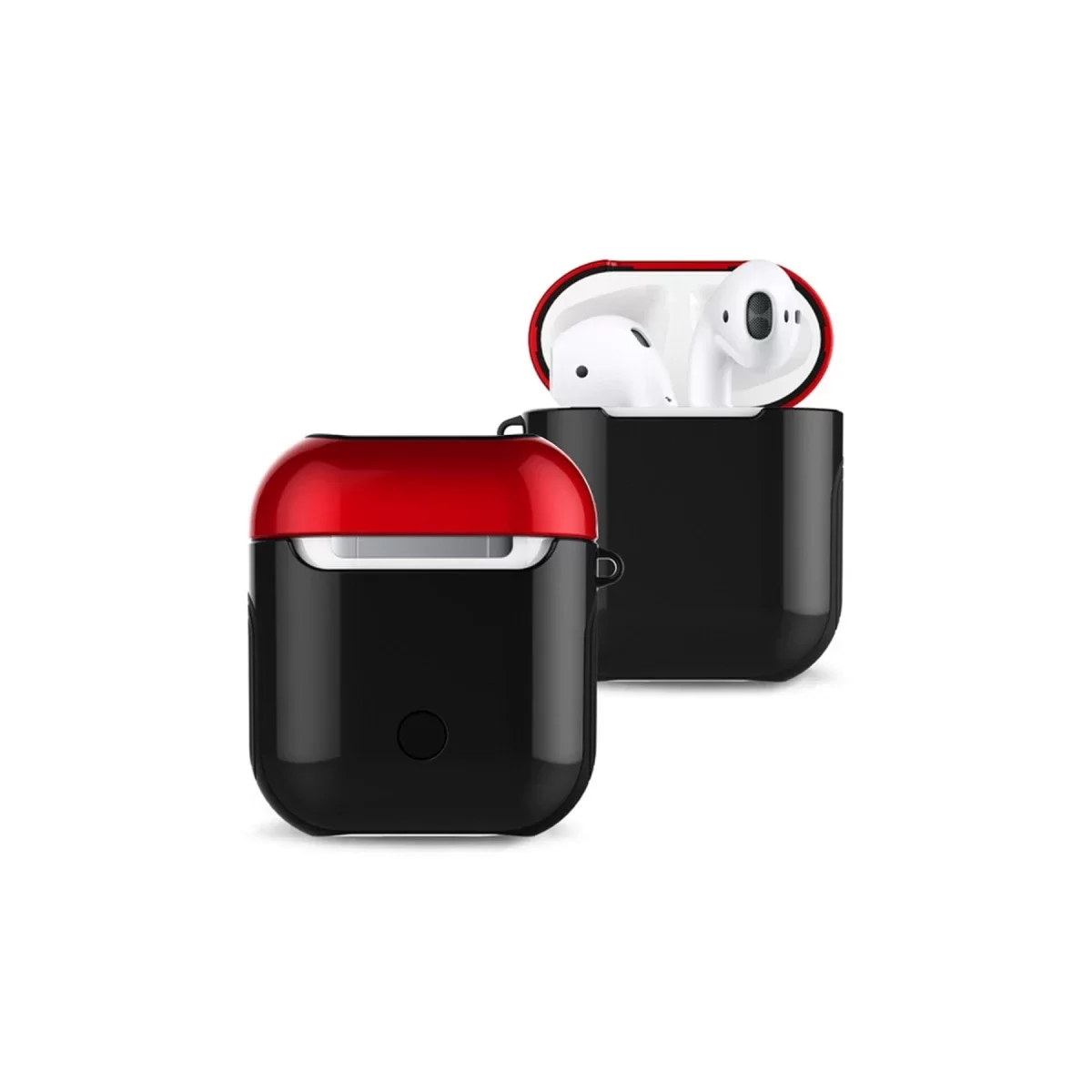Newface Apple Airpods 2 (2.nesil) 3in1 Kılıf - Siyah-Kırmızı