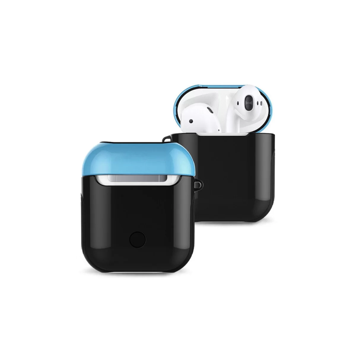 Newface Apple Airpods 2 (2.nesil) 3in1 Kılıf - Siyah-Mavi