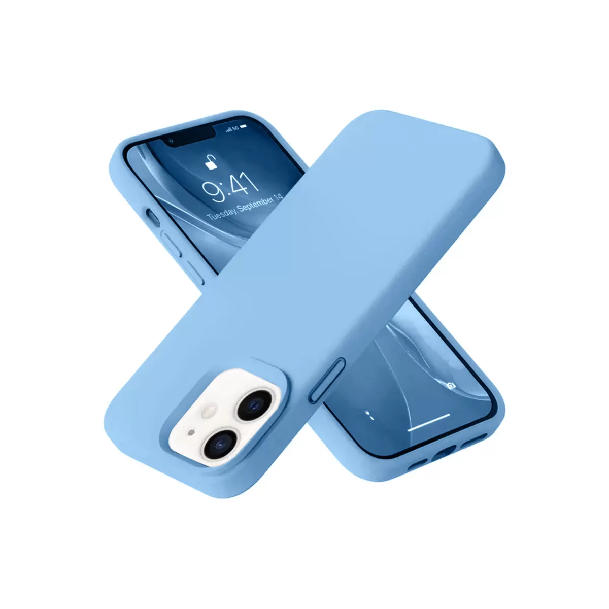 Newface Apple iPhone 12 Kılıf Nano içi Kadife Silikon - Mavi