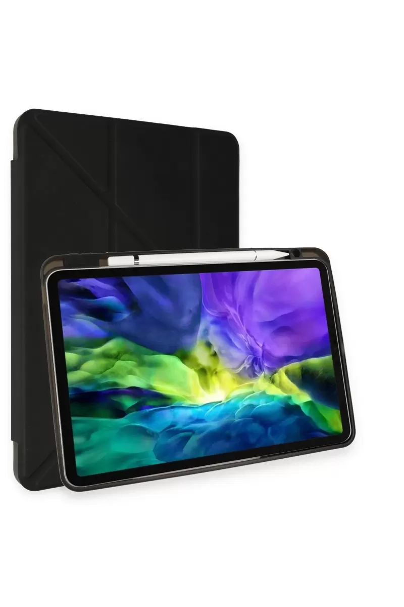 Newface Apple iPad Air 4 10.9 Kılıf Kalemlikli Mars Tablet Kılıfı - Siyah