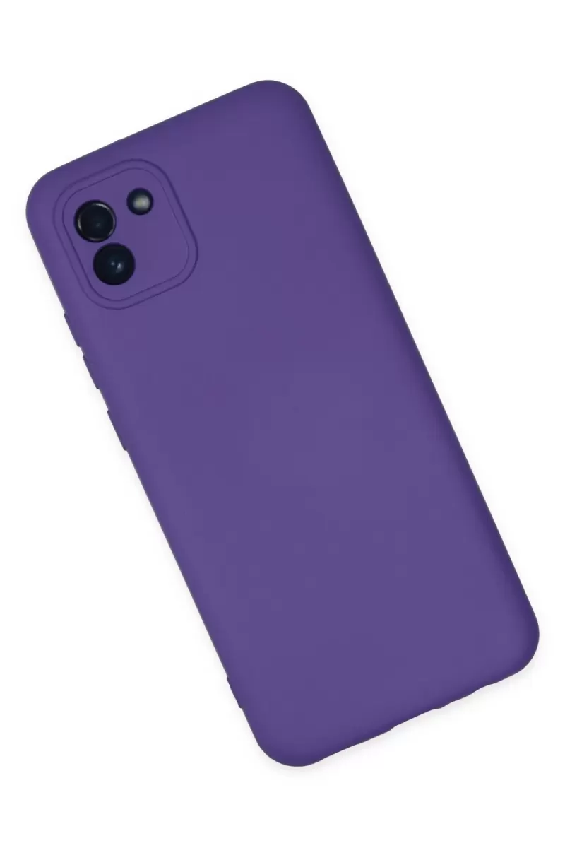 Newface Samsung Galaxy A03 Kılıf Nano içi Kadife Silikon - Mor
