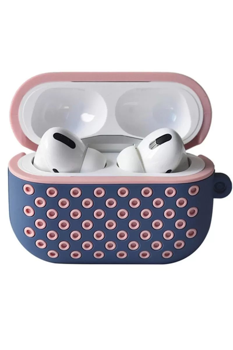 Newface Apple Airpods Pro 2 (2.nesil) Spor Delikli Kılıf - Mavi-Pembe