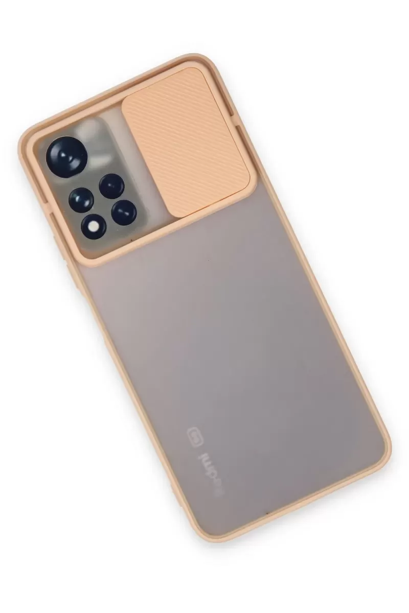 Newface Xiaomi Redmi Note 11 Pro Plus 5G Kılıf Palm Buzlu Kamera Sürgülü Silikon - Pembe