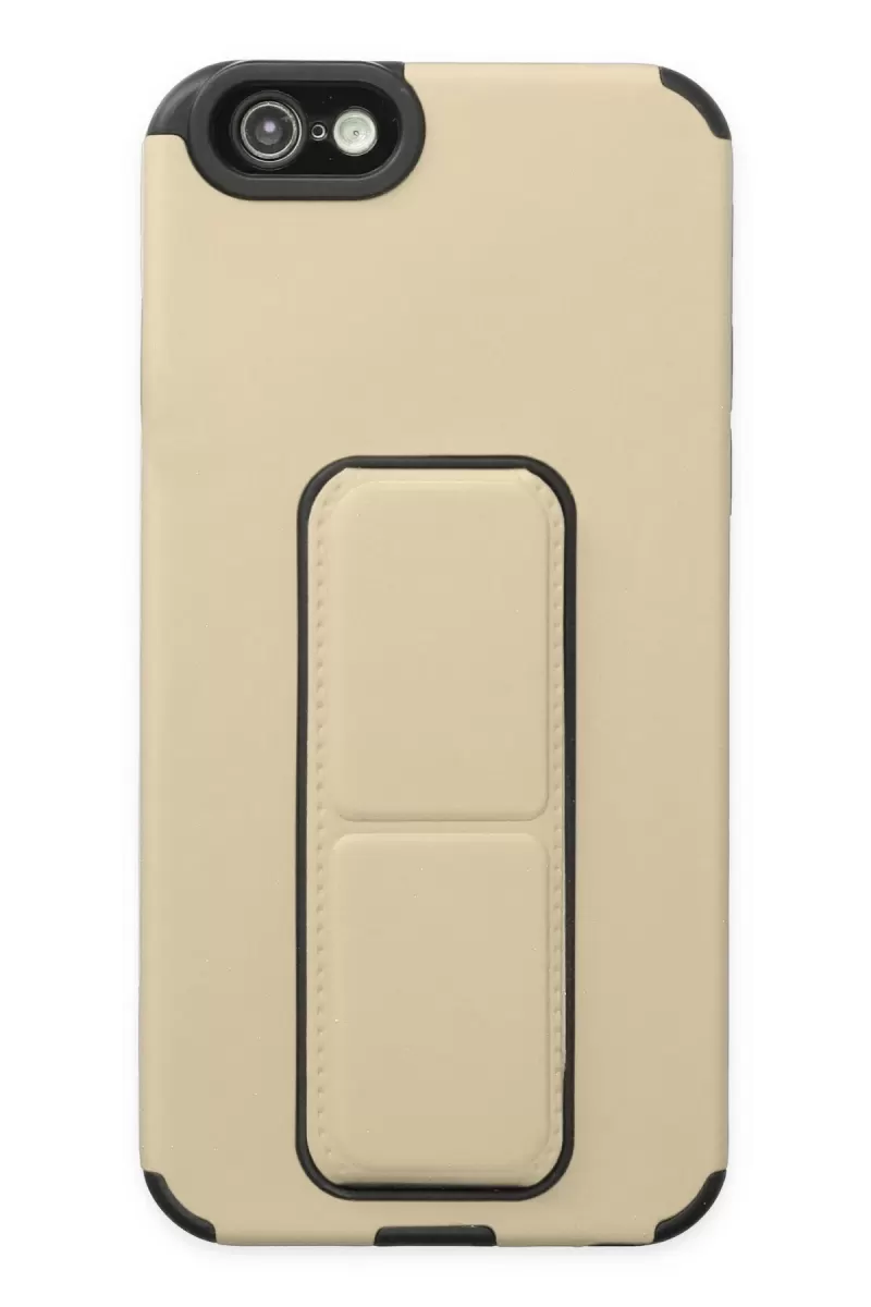 Newface Apple iPhone 6 Kılıf Mega Standlı Silikon - Gold
