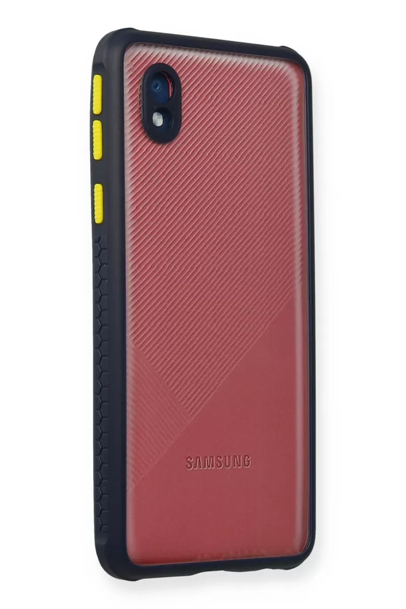 Newface Samsung Galaxy A01 Core Kılıf Miami Şeffaf Silikon - Lacivert