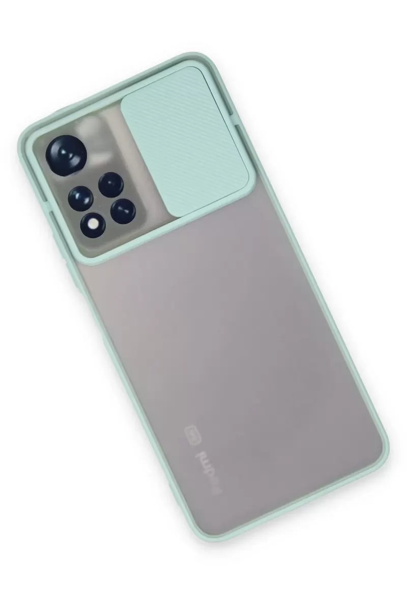 Newface Xiaomi Redmi Note 11 Pro Plus 5G Kılıf Palm Buzlu Kamera Sürgülü Silikon - Turkuaz
