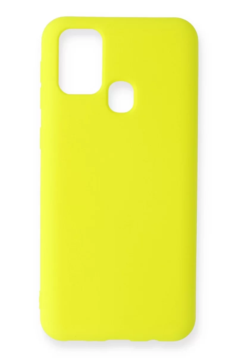 Newface Samsung Galaxy M31 Kılıf Nano içi Kadife Silikon - Sarı