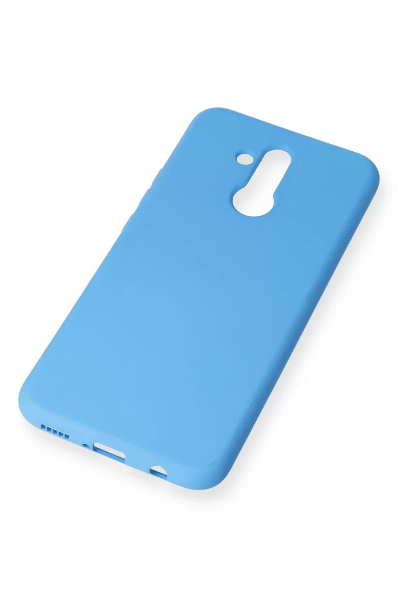 Newface Huawei Mate 20 Lite Kılıf Nano içi Kadife Silikon - Mavi