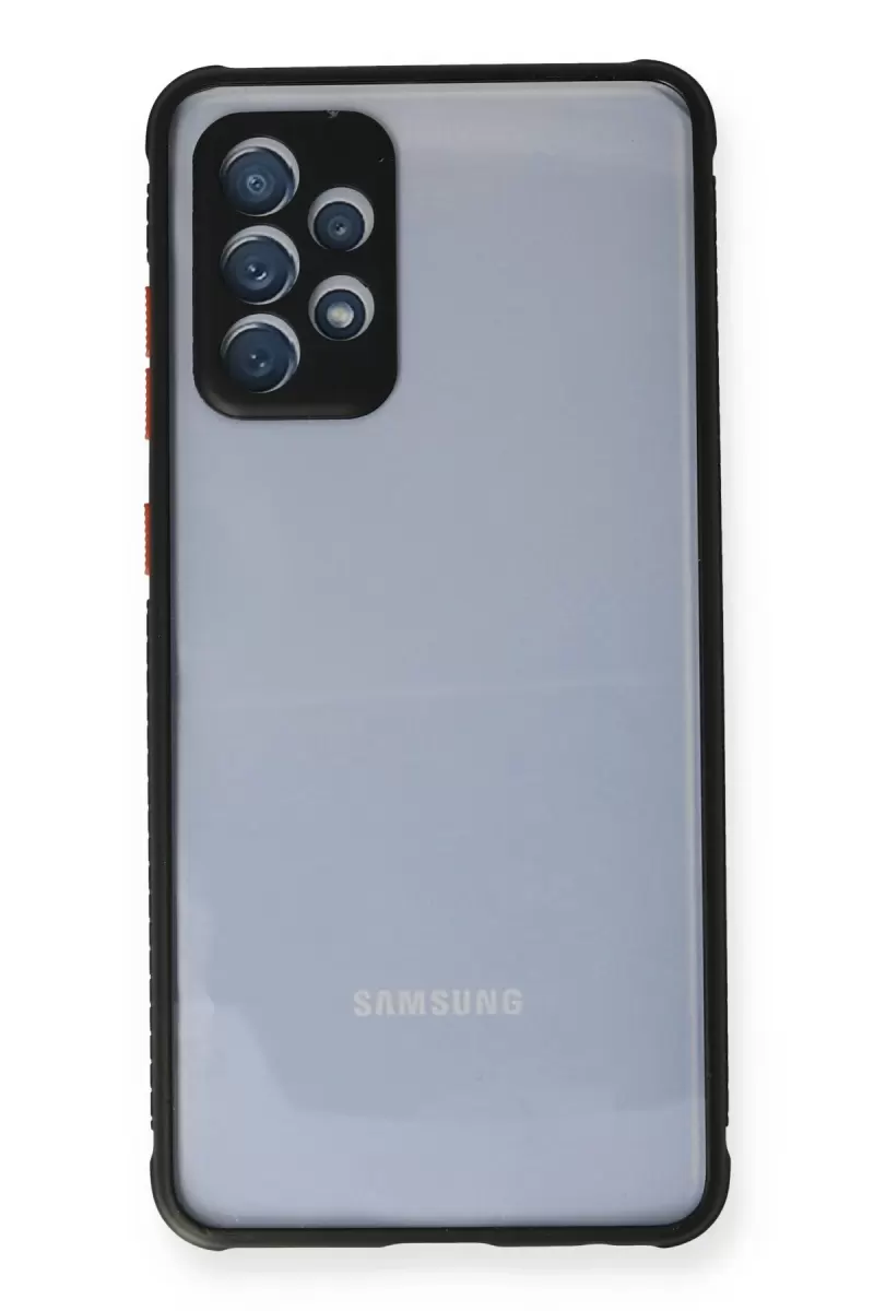 Newface Samsung Galaxy A72 Kılıf Miami Şeffaf Silikon - Siyah