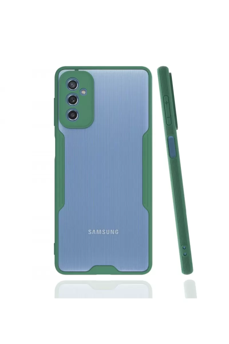 Newface Samsung Galaxy M52 5G Kılıf Platin Silikon - Yeşil