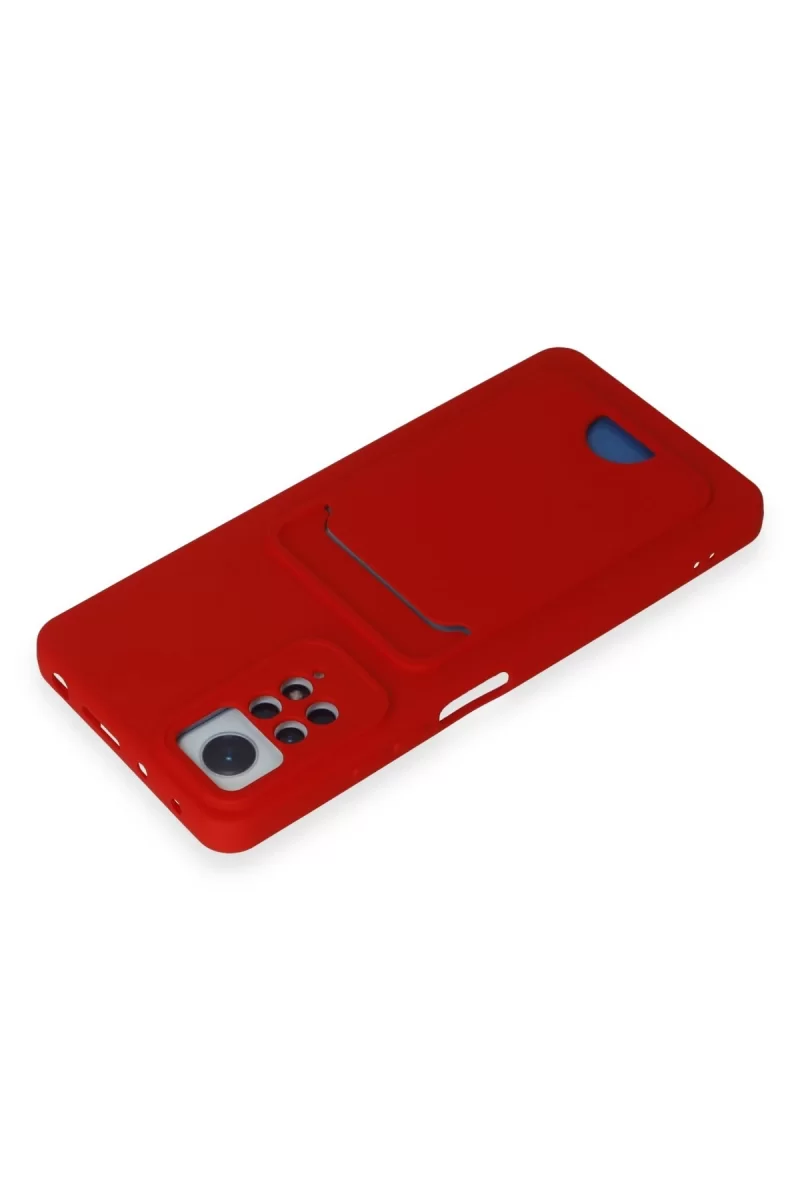 Newface Xiaomi Redmi Note 12 Pro 4G Kılıf Kelvin Kartvizitli Silikon - Kırmızı