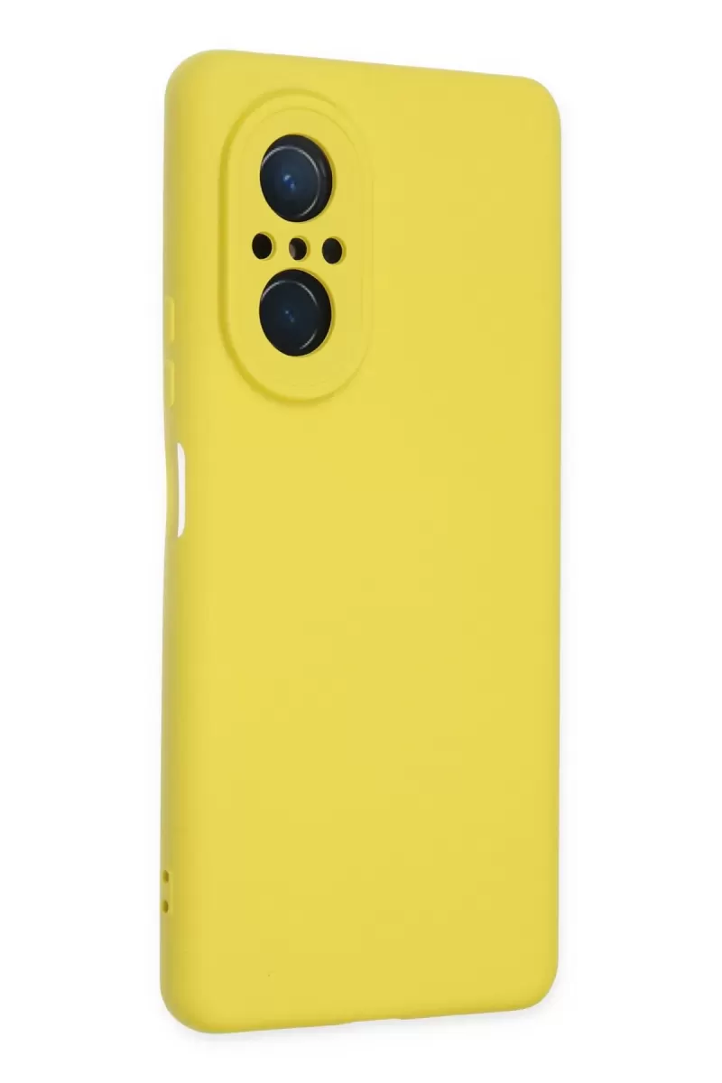 Newface Huawei Nova 9 SE Kılıf Nano içi Kadife Silikon - Sarı