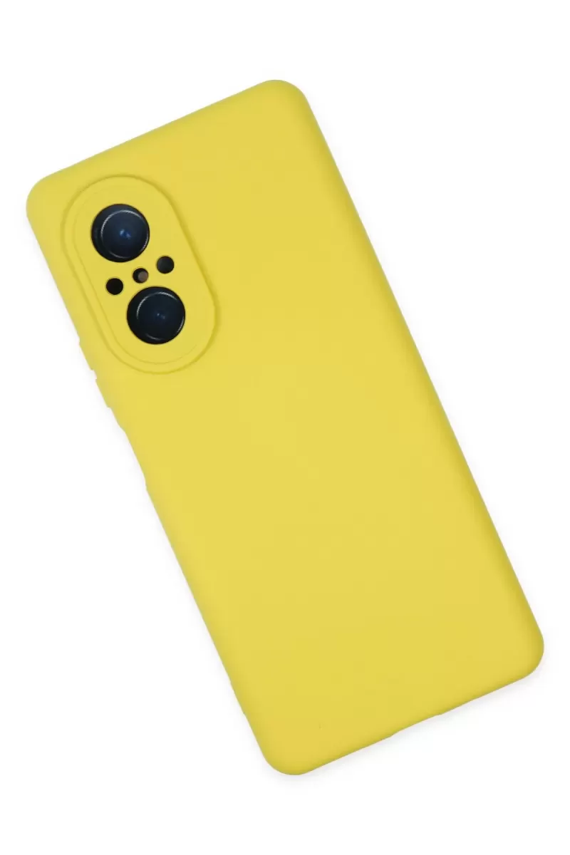 Newface Huawei Nova 9 SE Kılıf Nano içi Kadife Silikon - Sarı