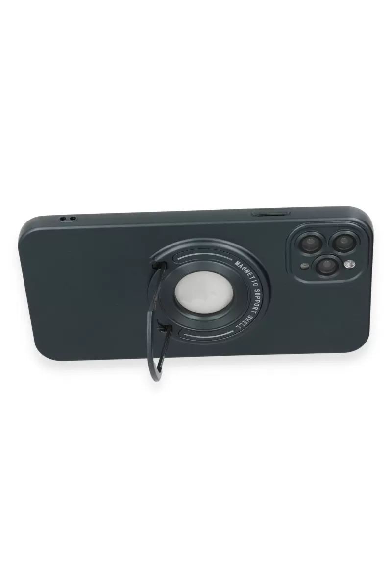 Newface Apple iPhone 12 Pro Kılıf Lukka Magneticsafe Kapak - Koyu Yeşil