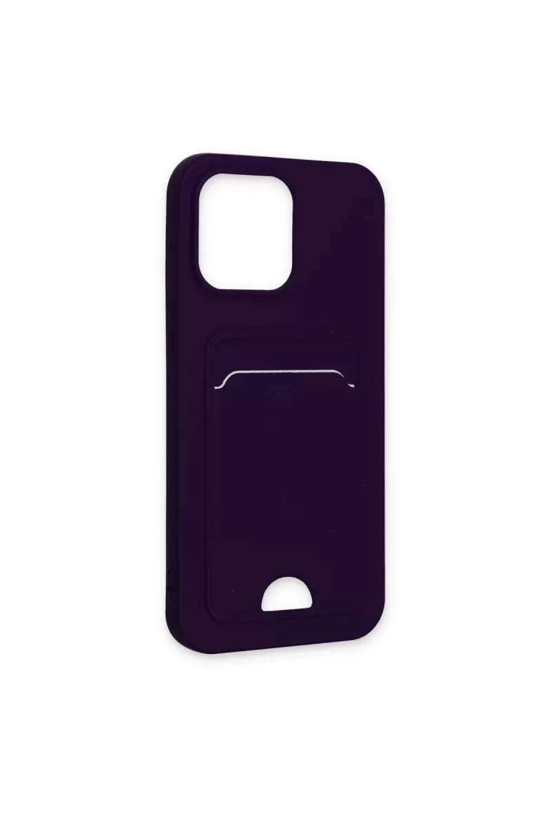 Newface Apple iPhone 14 Pro Max Kılıf Kelvin Kartvizitli Silikon - Derin Mor
