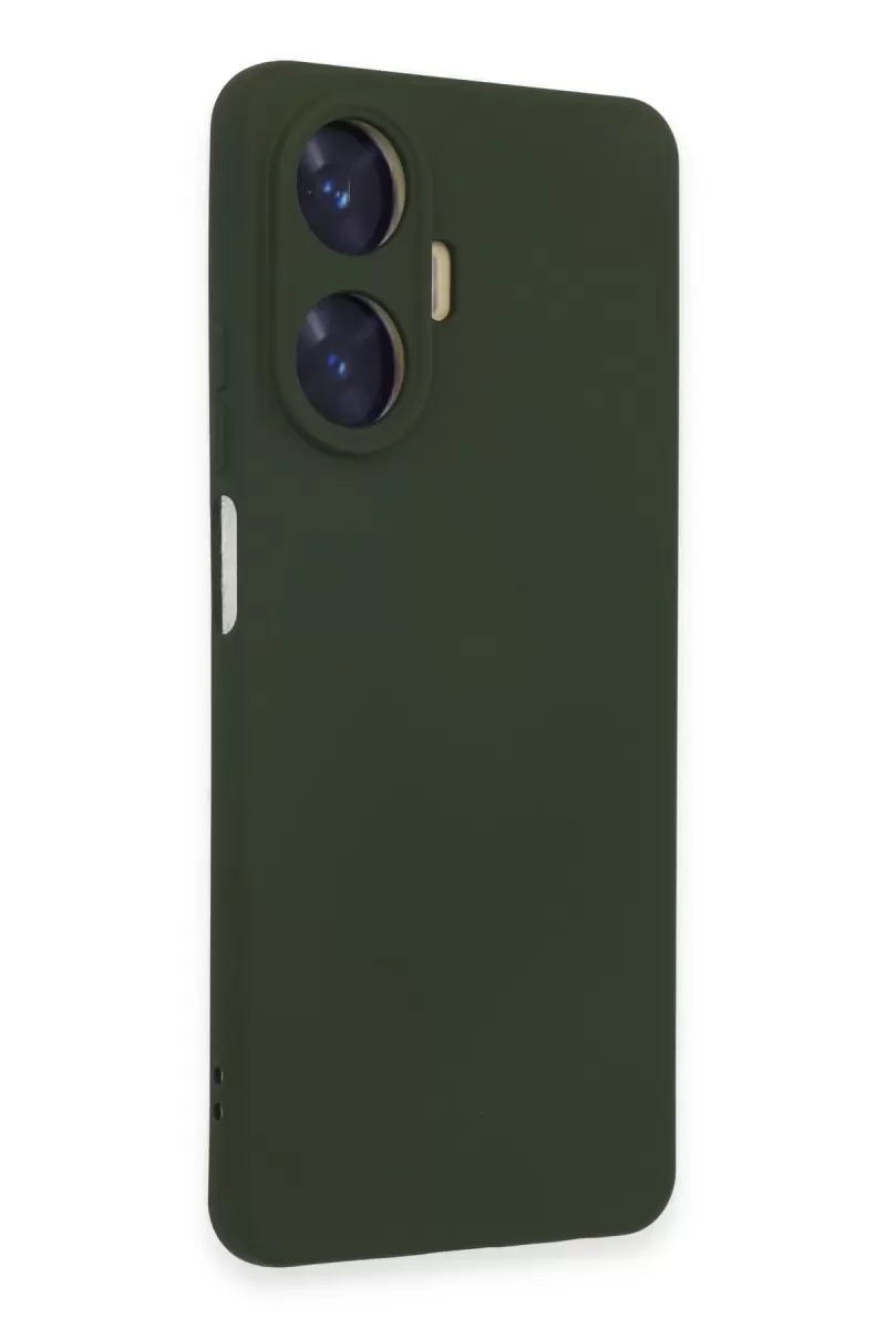Newface Realme C55 Kılıf Nano içi Kadife Silikon - Koyu Yeşil