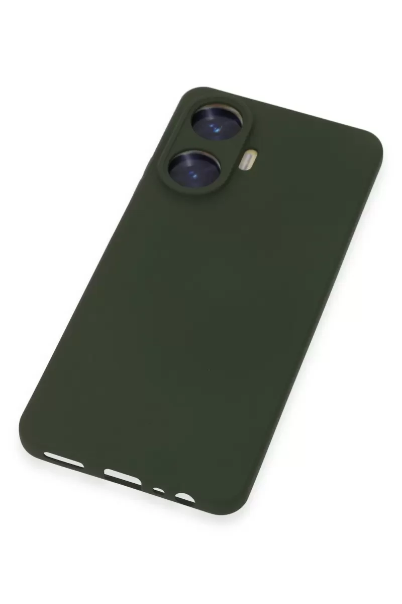 Newface Realme C55 Kılıf Nano içi Kadife Silikon - Koyu Yeşil