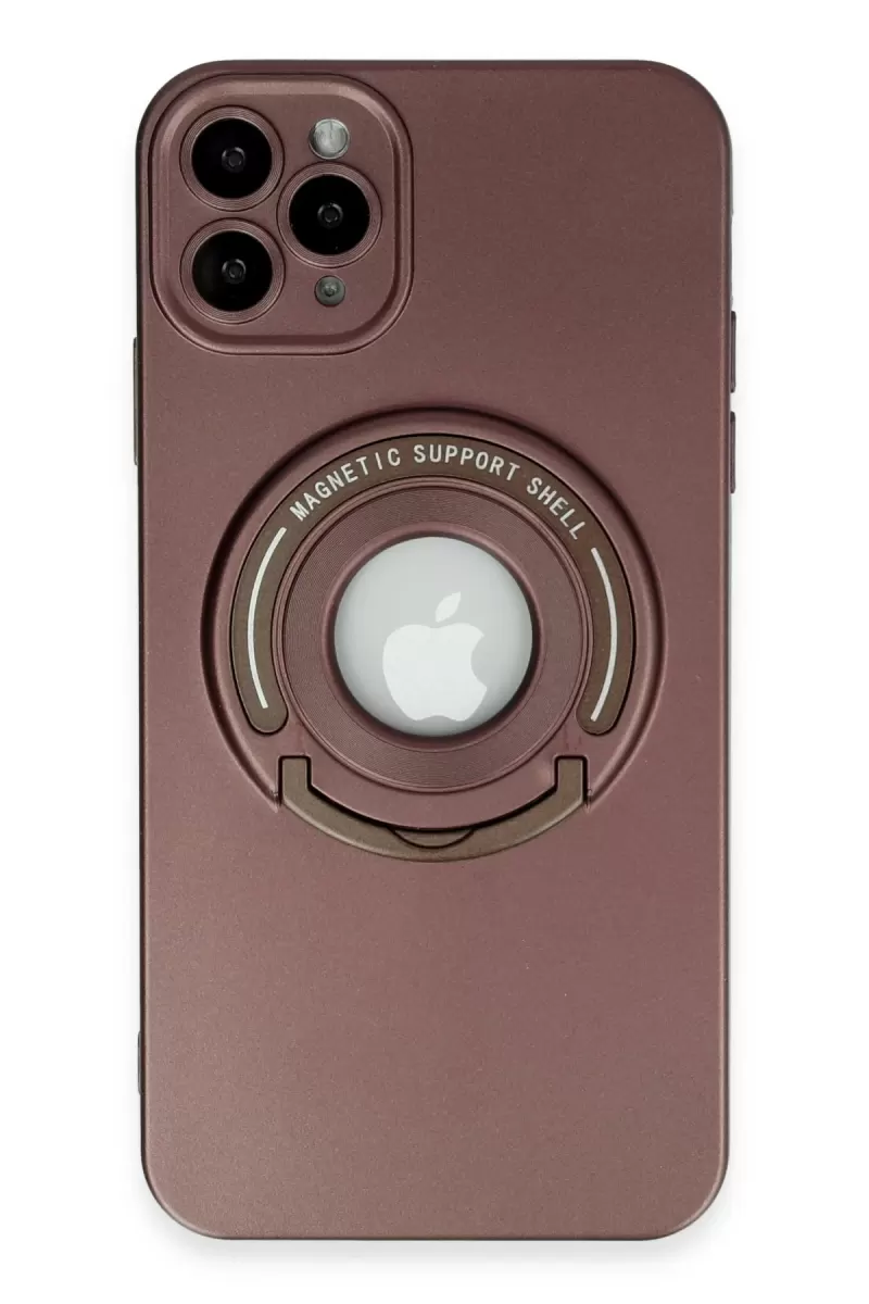 Newface Apple iPhone 12 Pro Kılıf Lukka Magneticsafe Kapak - Kahverengi