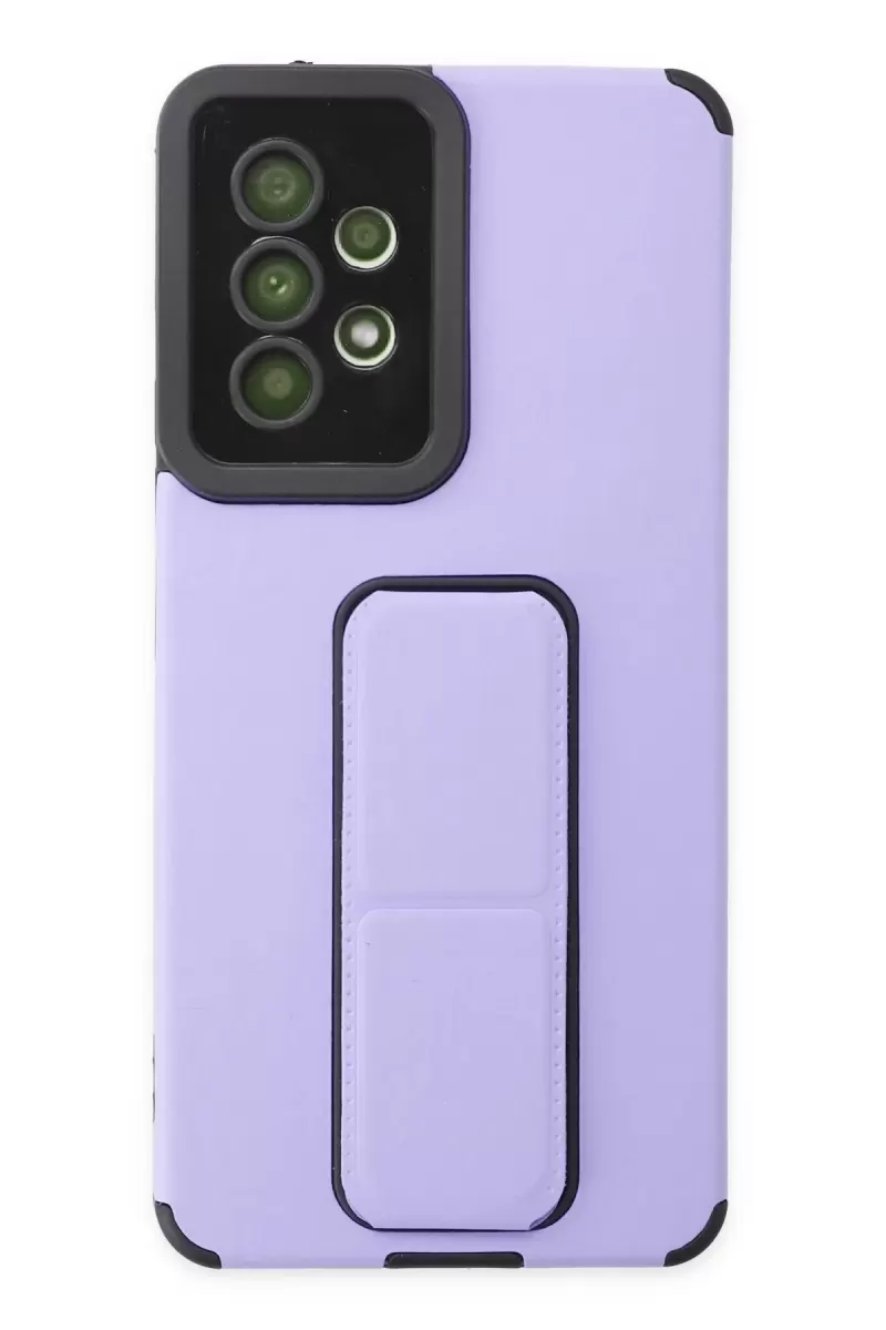Newface Samsung Galaxy A53 5G Kılıf Mega Standlı Silikon - Lila