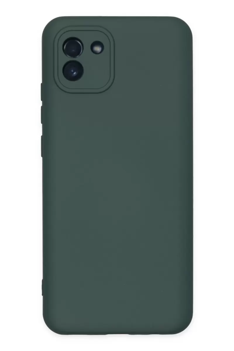 Newface Samsung Galaxy A03 Kılıf Nano içi Kadife Silikon - Koyu Yeşil