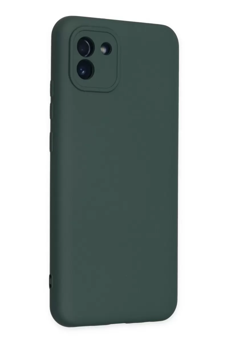 Newface Samsung Galaxy A03 Kılıf Nano içi Kadife Silikon - Koyu Yeşil