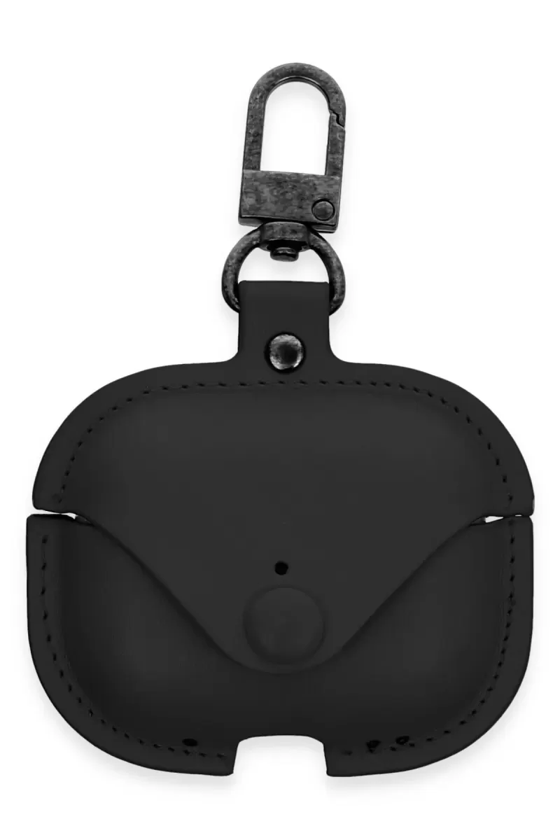 Newface Apple Airpods 3 (3.nesil) Çanta Deri Kılıf - Siyah